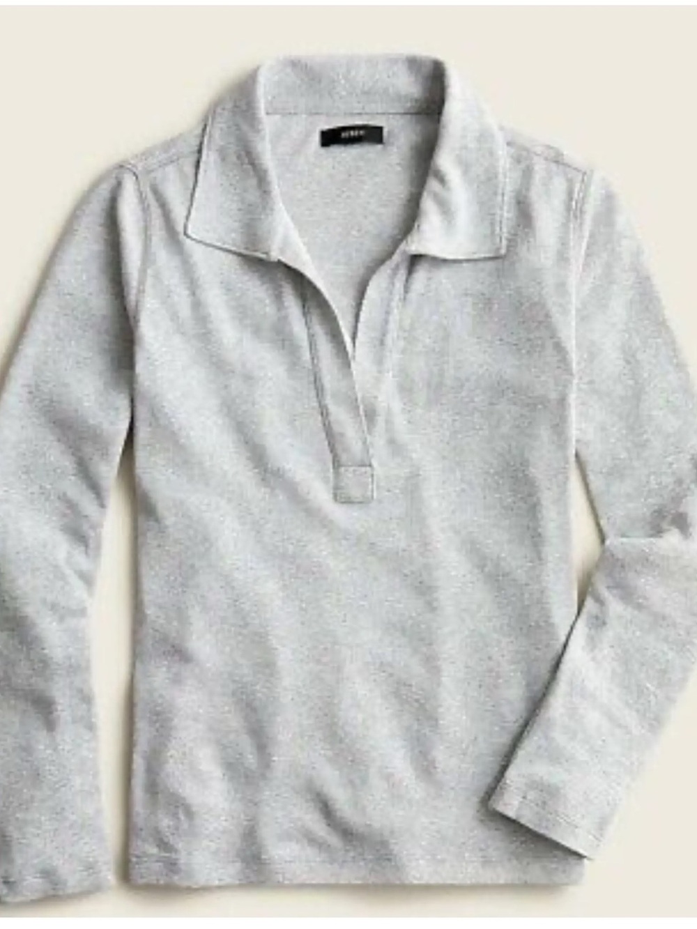 J. Crew Ribbed Long Sleeve Polo Medium